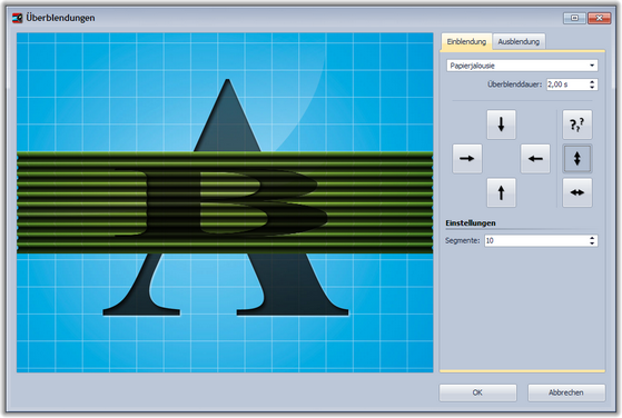 Einblendung anpassen