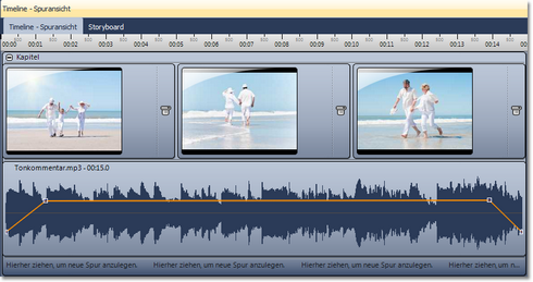 Eine Gruppe von Bildern mit Sound-Objekt in einem Kapitel