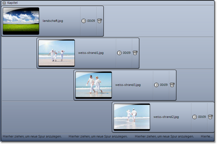 Stufenartiger Aufbau im Kapitel