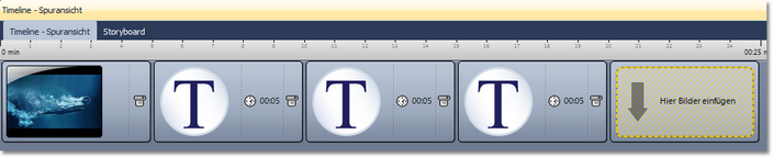 Mehrere Texte mit Kapitel in der Timeline