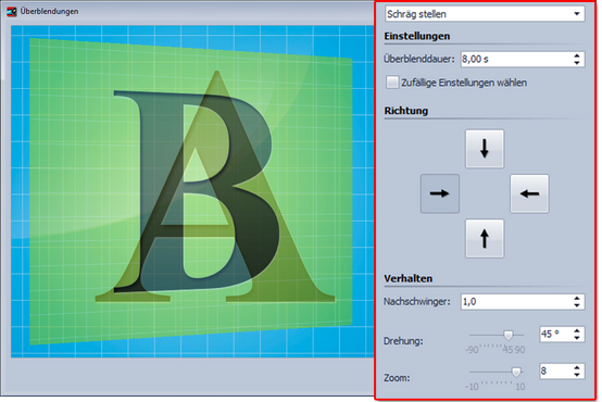 Einblendung anpassen