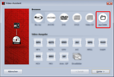 Video aus Datei brennen