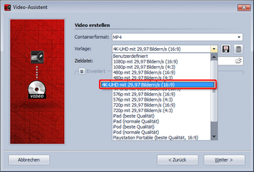 Erstellung eines 4K-Videos