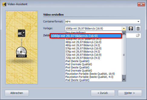 Erstellung eines MP4-Videos