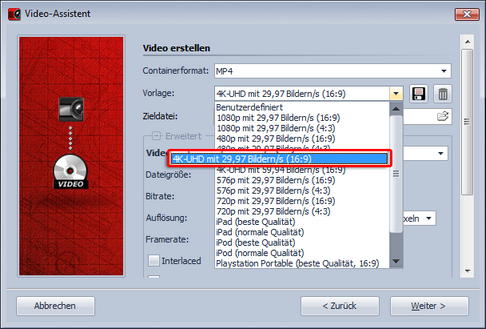 Erstellung eines MP4-Videos