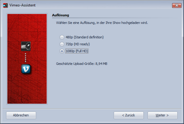 Auflösung auswählen