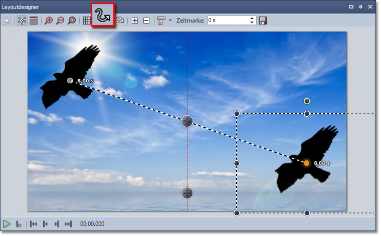 Vogel mit Flügelschlag