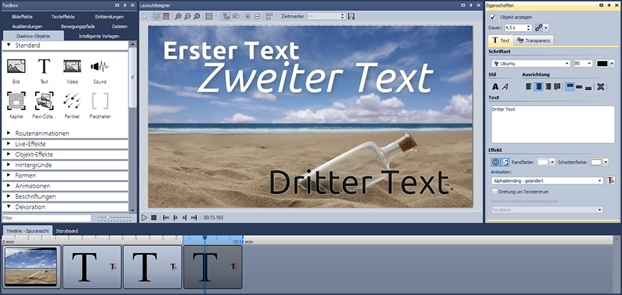 Drei Texte nacheinander