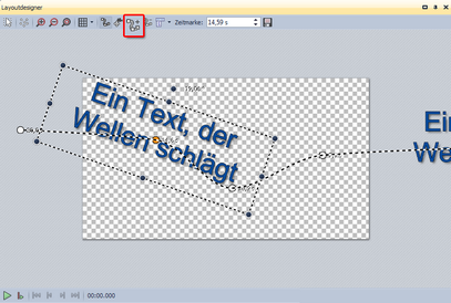 Bewegungspfad für Text-Objekt