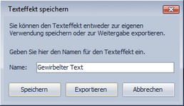 Bezeichnung für Texteffekt eingeben