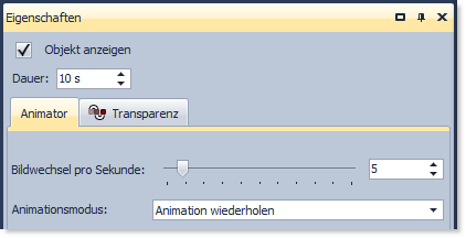 Einstellungen fürAnimator