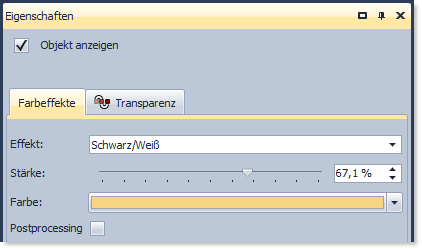 Einstellungen für den Farbeffekt