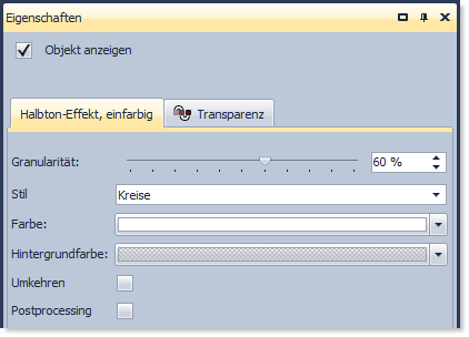 Einstellungen für den Halbton-Effekt (einfarbig)