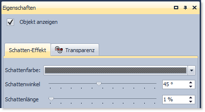 Einstellungen für Schatten-Effekt