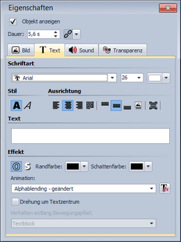 Texteingabe zu einem Bild