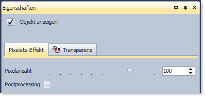 Einstellungen für Verpixeln-Effekt