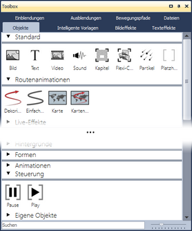 Objekte in der Toolbox