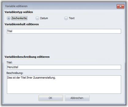 Variableneinstellungen 2