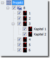 Projektbaum, Projekt ausgewählt
