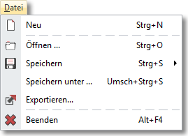 Vorlage aus Editor exportieren