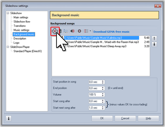 Hintergrundmusik hinzufügen Hintergrundmusik hinzufügen