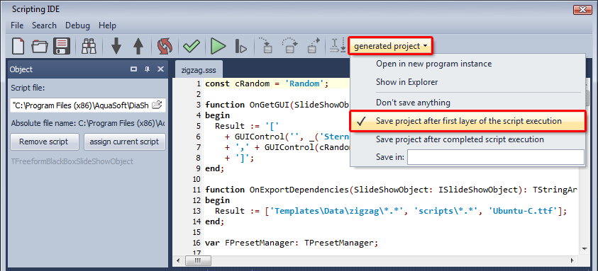 Scripting-Entwicklungsumgebung Scripting-Entwicklungsumgebung