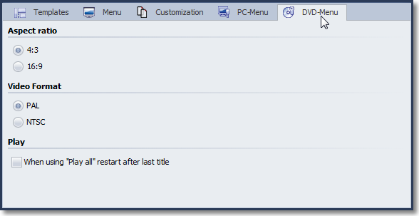 Einstellungen, DVD-Menü