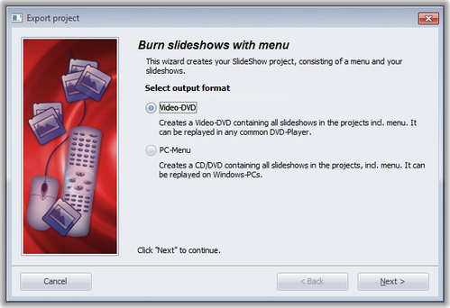 Exportwizard, Seite 1, DVD-Menü