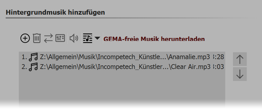 Musik einfügen