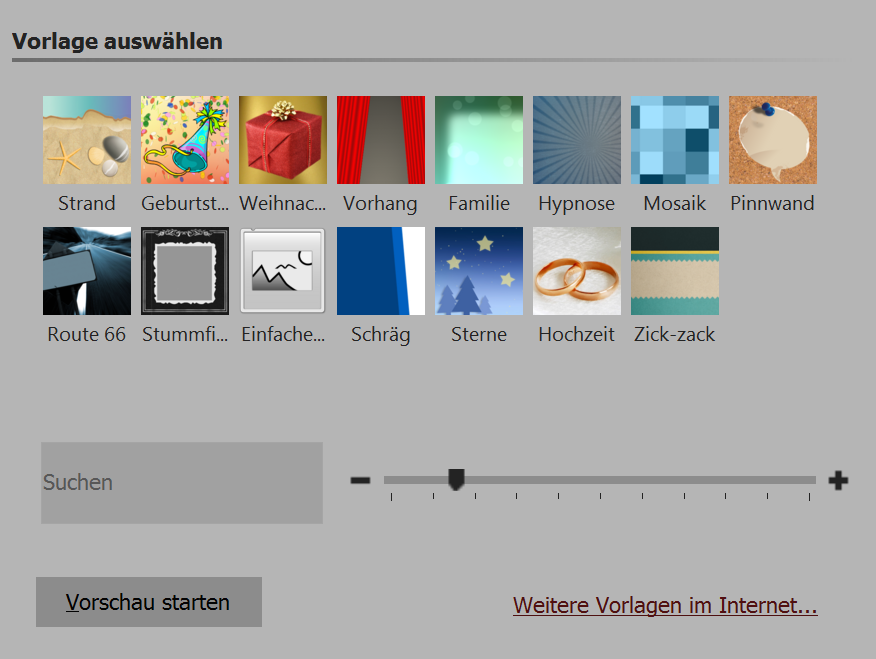 Vorlage auswählen o. Vorschau ansehen
