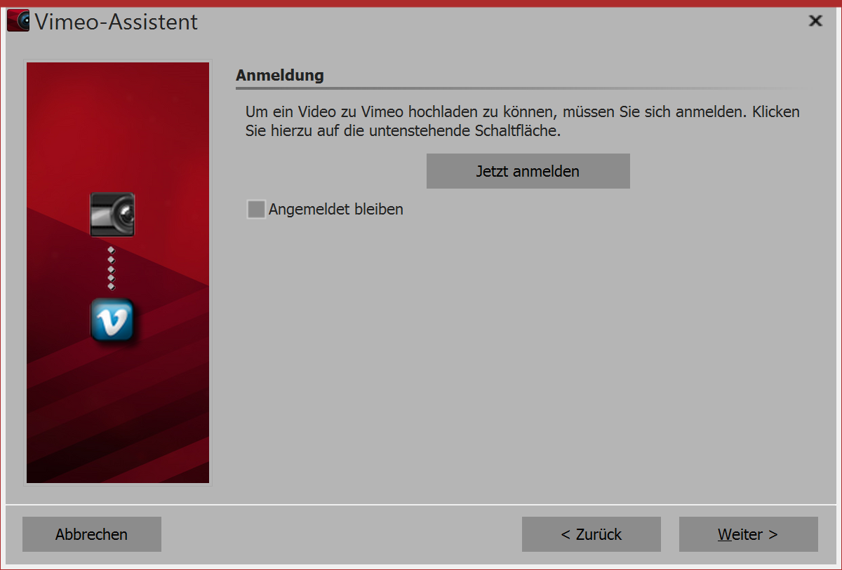 Bei Vimeo anmelden