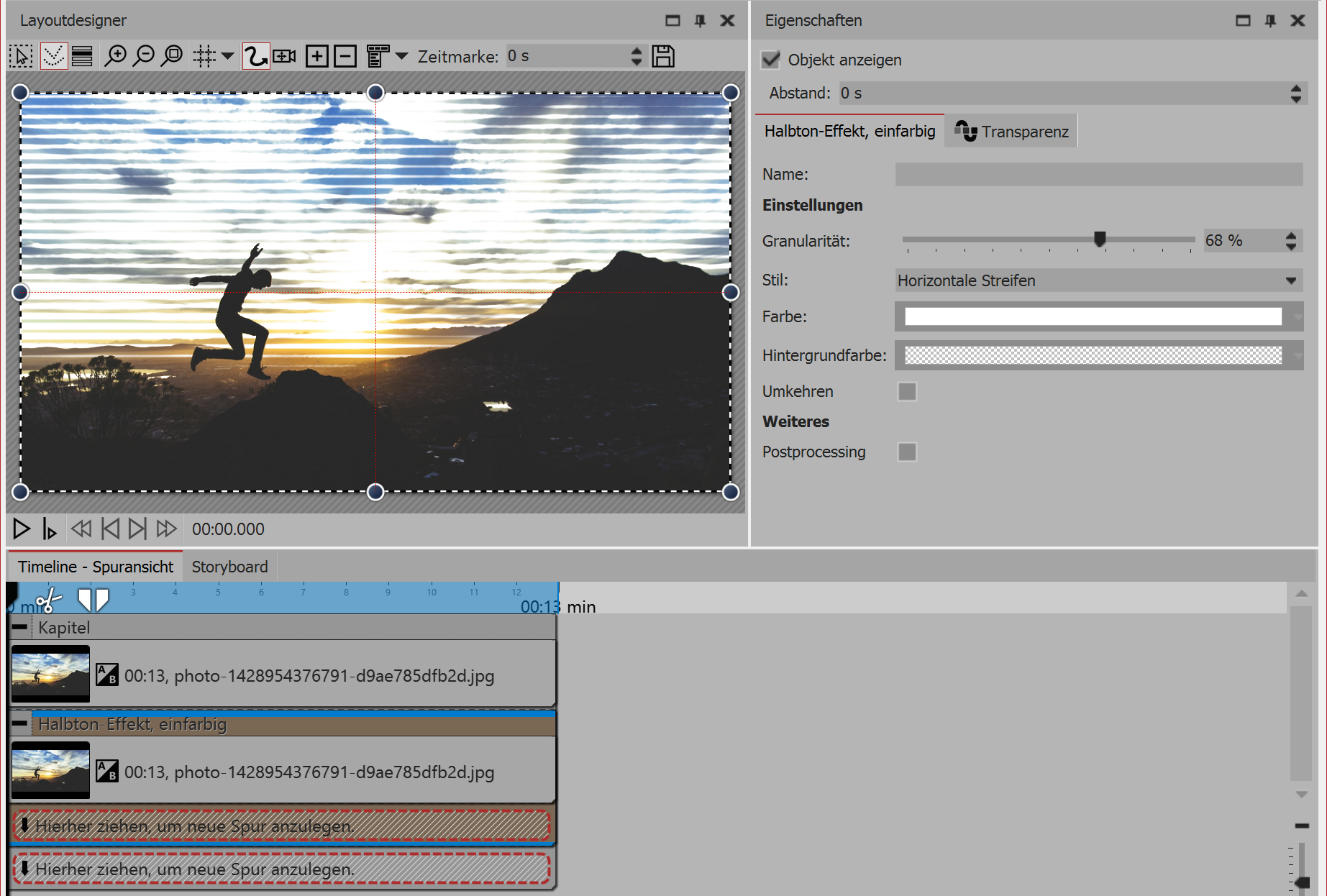 Bild bearbeiten mit den Halbton-Effekt (einfarbig)