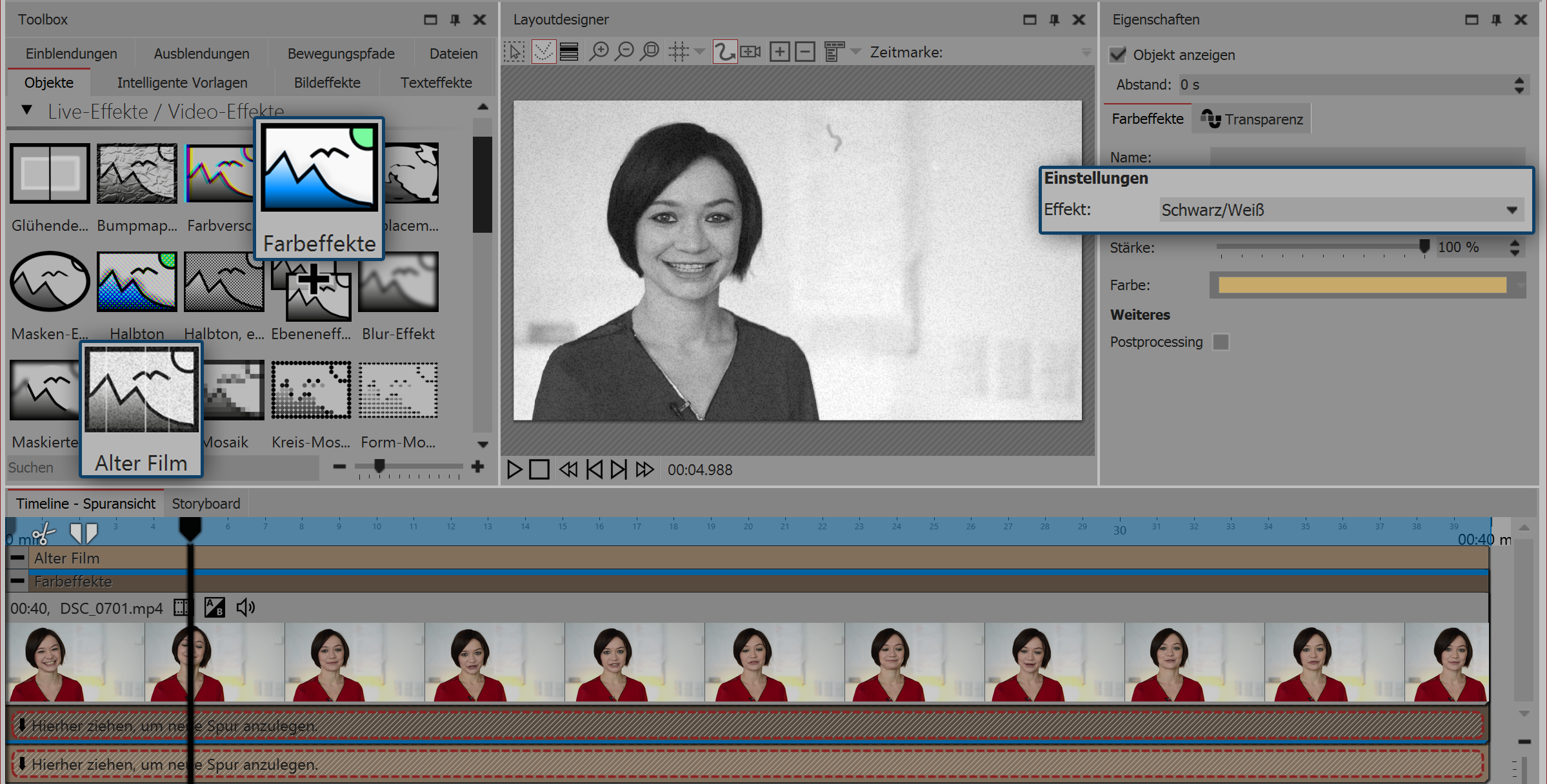 Alter Schwarz-Weiß-Film