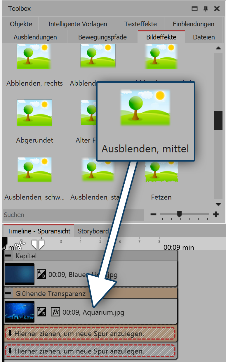 Glühende Transparenz mit Maske