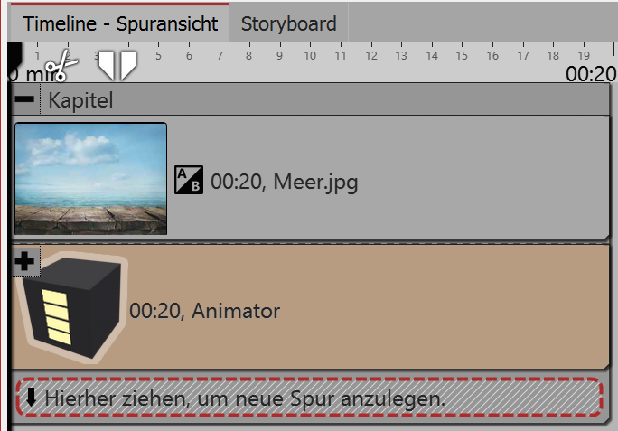 Animator in einem Kapitel