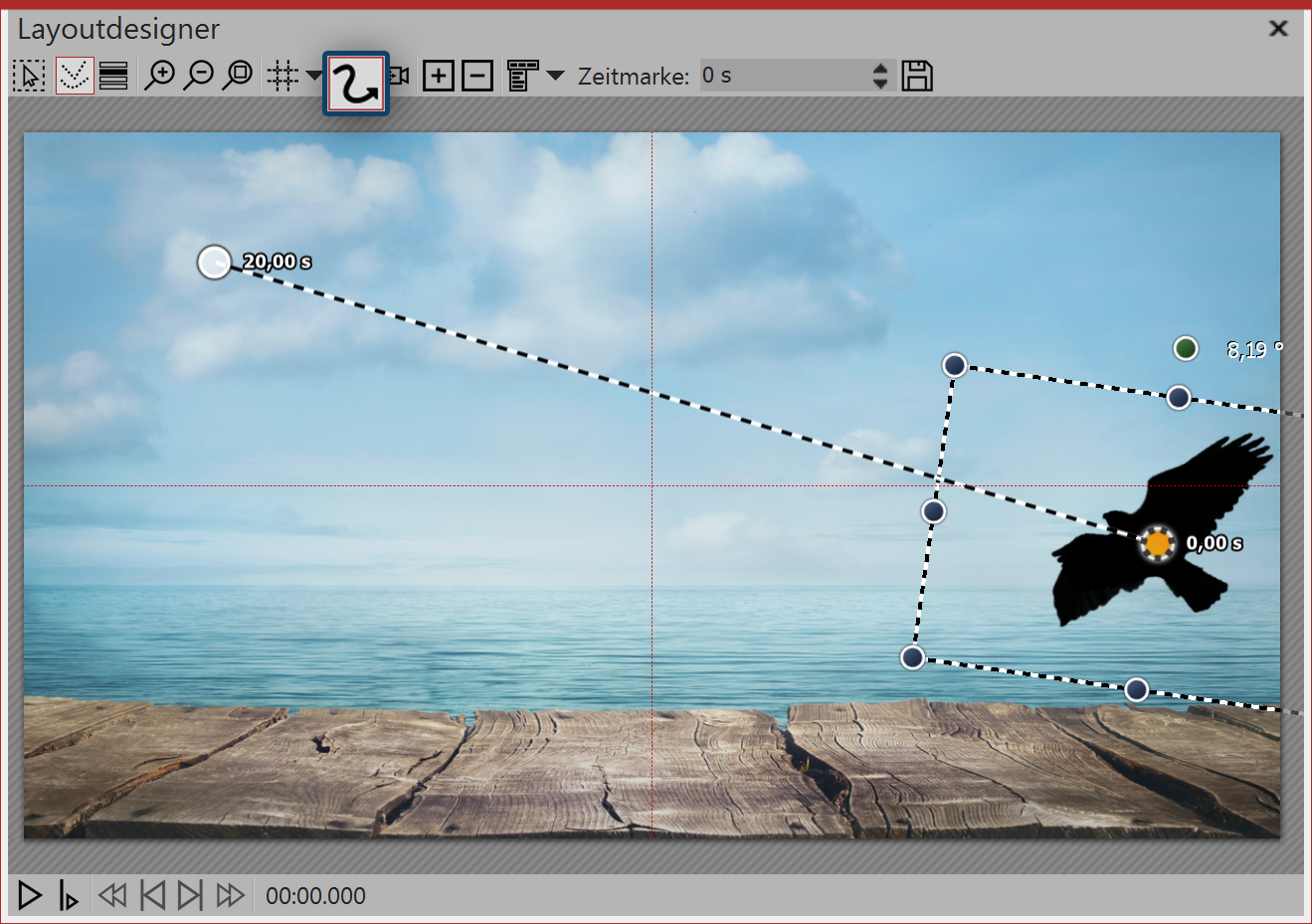 Vogel mit Flügelschlag
