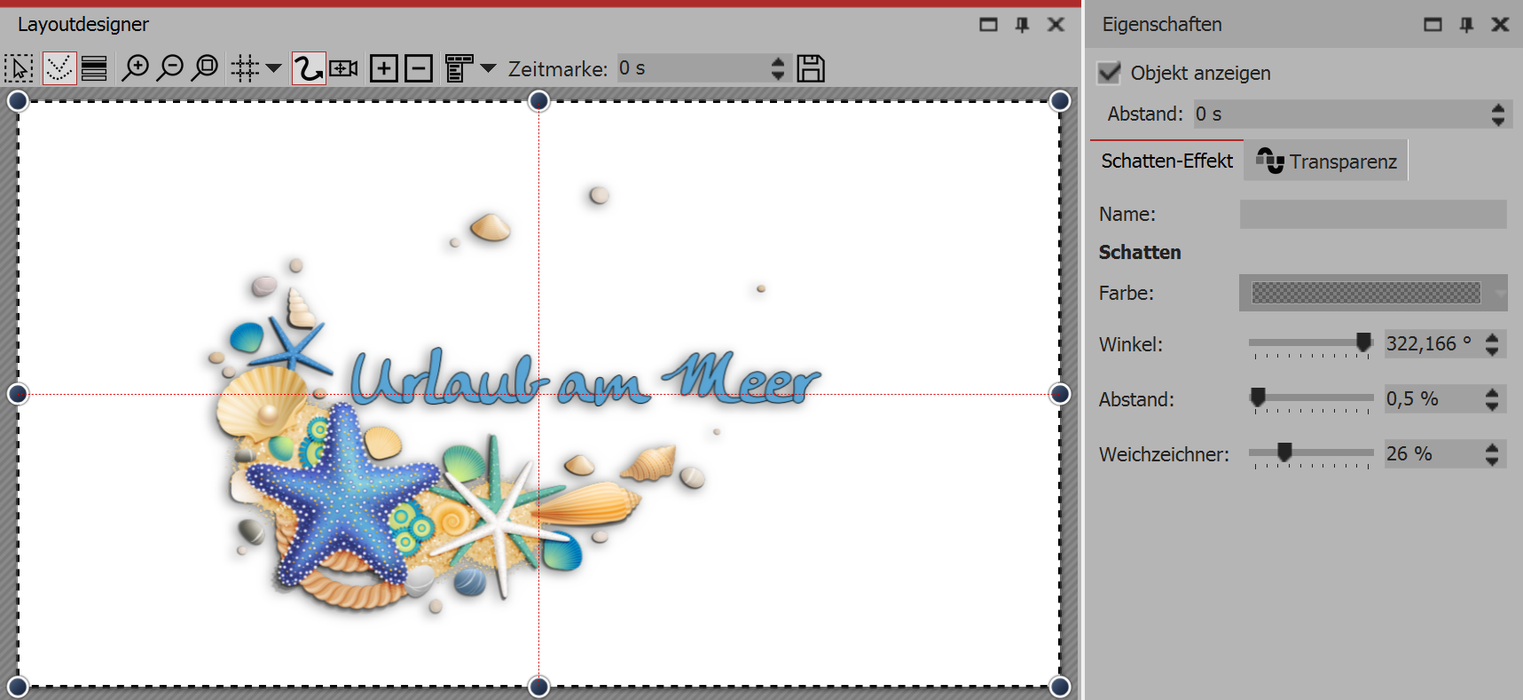 Schatten-Effekt im Layoutdesigner