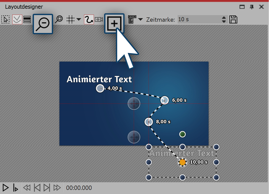 Text in den nicht-sichtbaren Bereich ausfliegen lassen