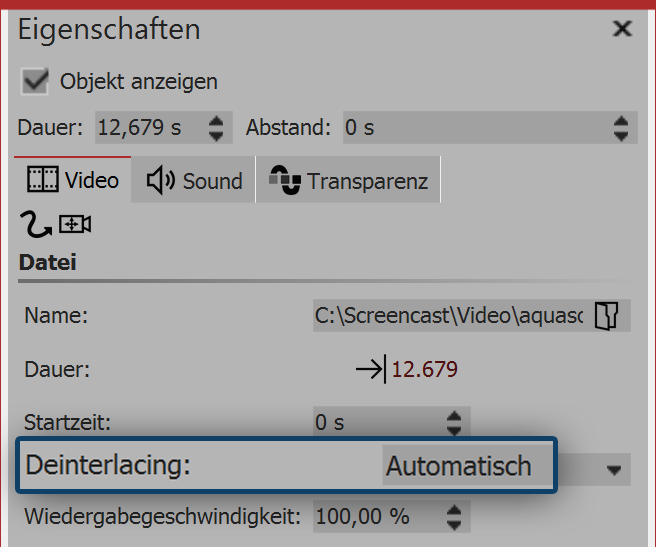 Deinterlacing für Videos