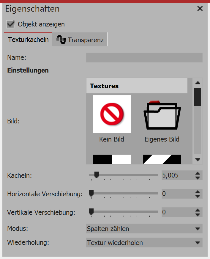 Texturkacheln einfügen