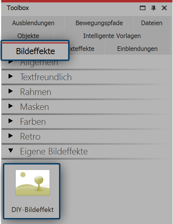 Bildeffekt in der Toolbox