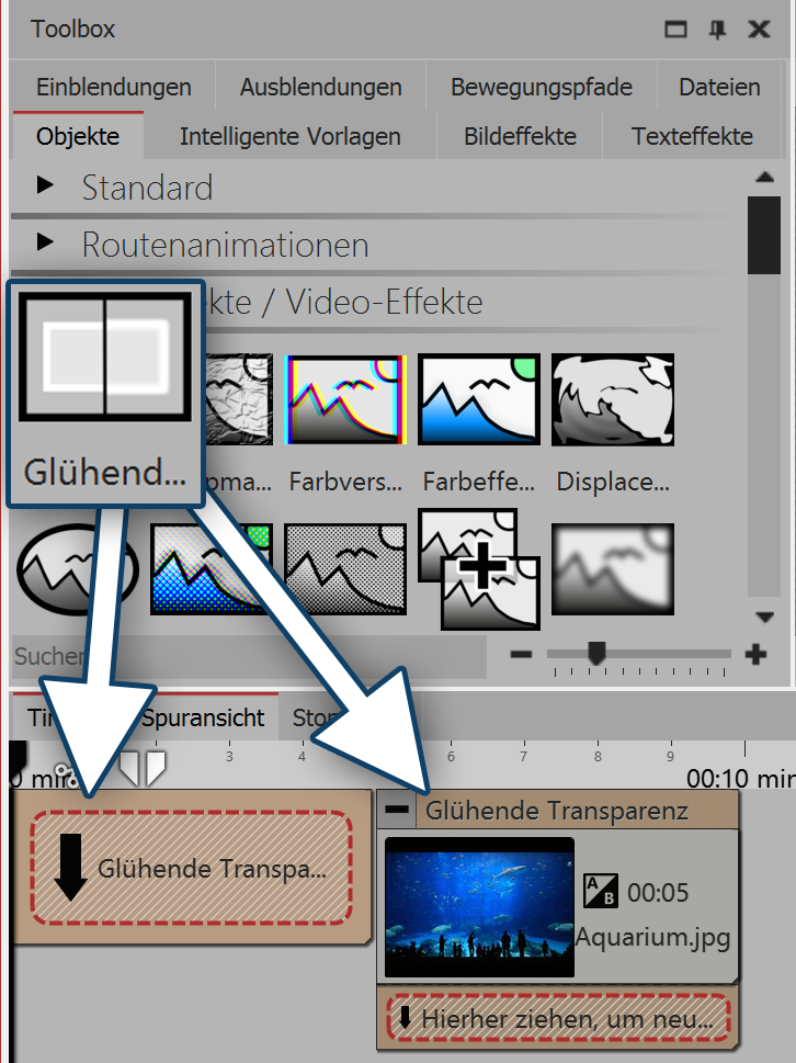 Glühende Transparenz einfügen