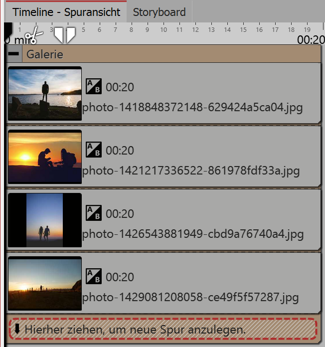 Objekte müssen untereinader angeordnet werden