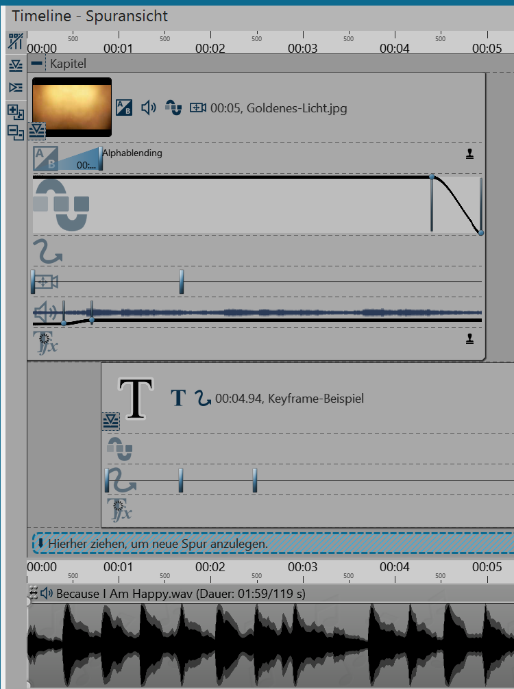 Timeline mit Keyframes