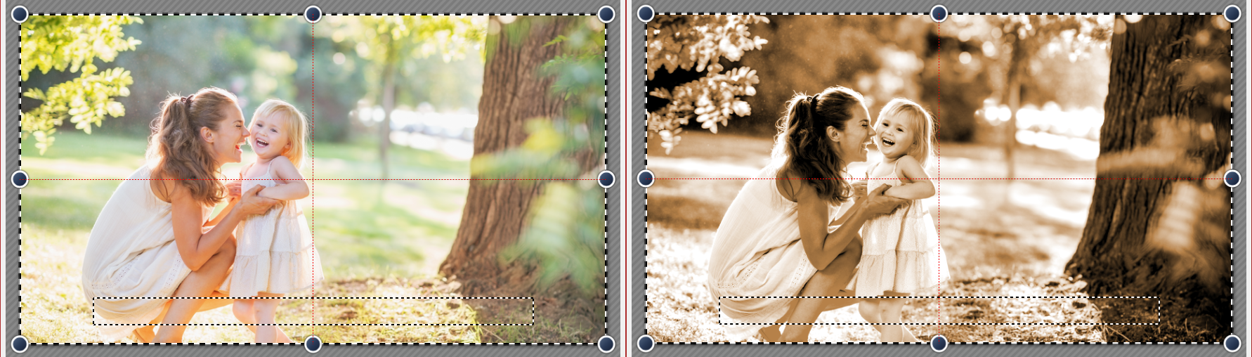 Links ohne Bildeffekt (Original), rechts mit Bildeffekt