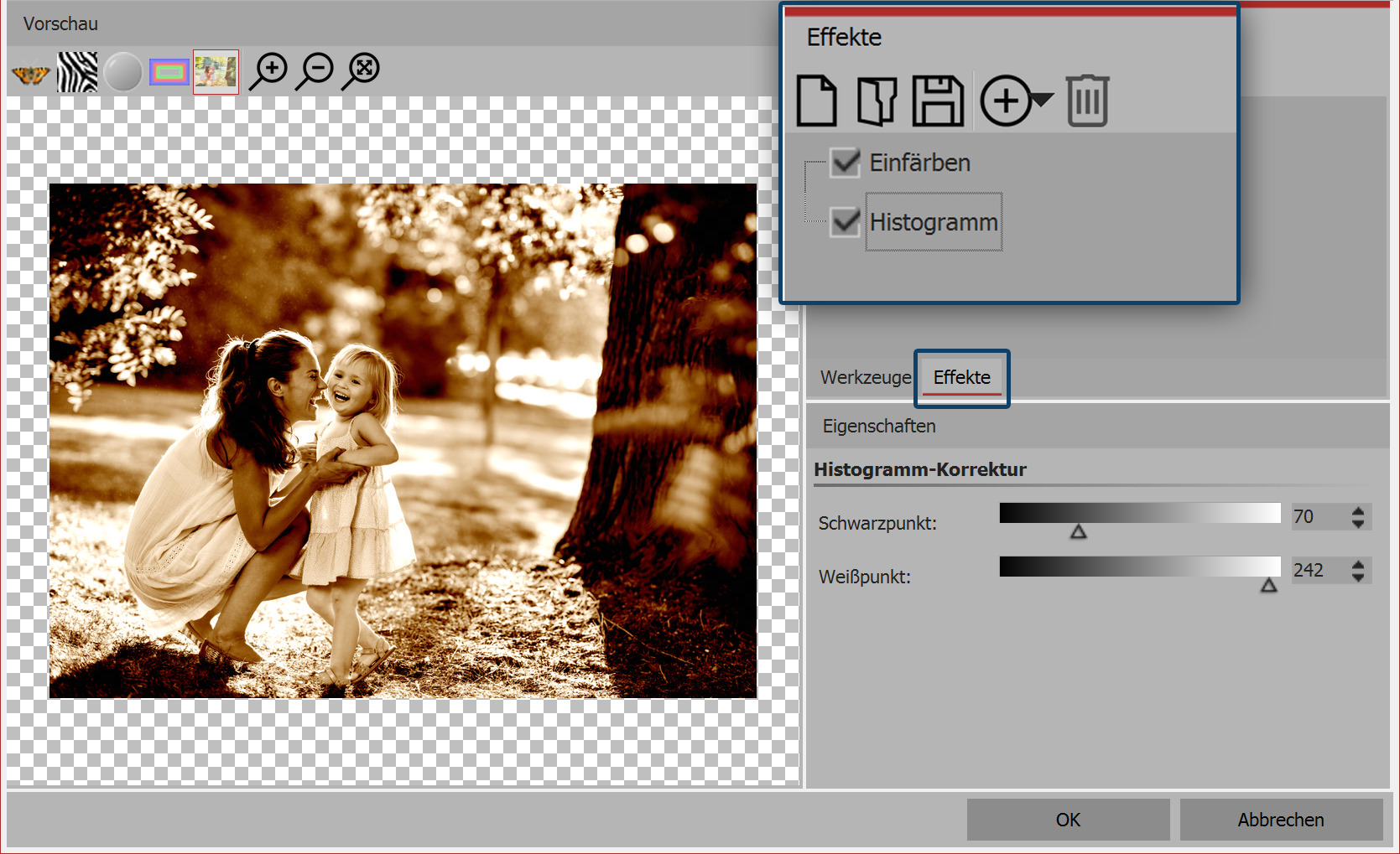 Effekte im Bildeditor