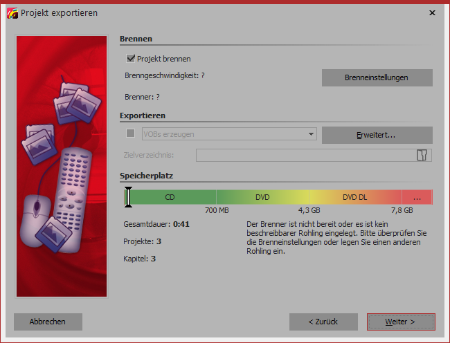 Video-DVD mit Menü brennen