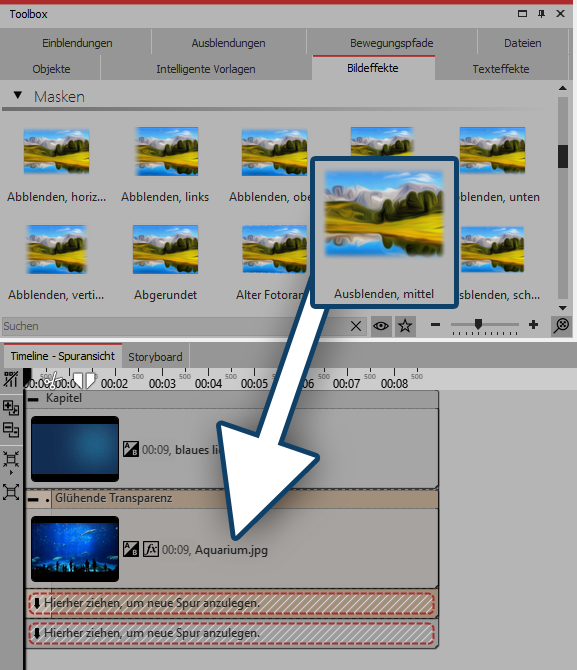 Glühende Transparenz mit Maske