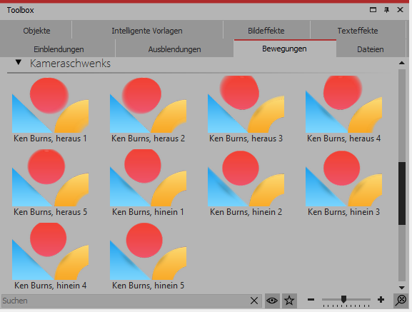Ken Burns Effekte in der Toolbox