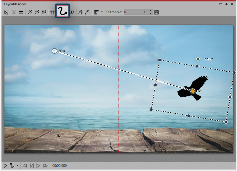 Vogel mit Flügelschlag
